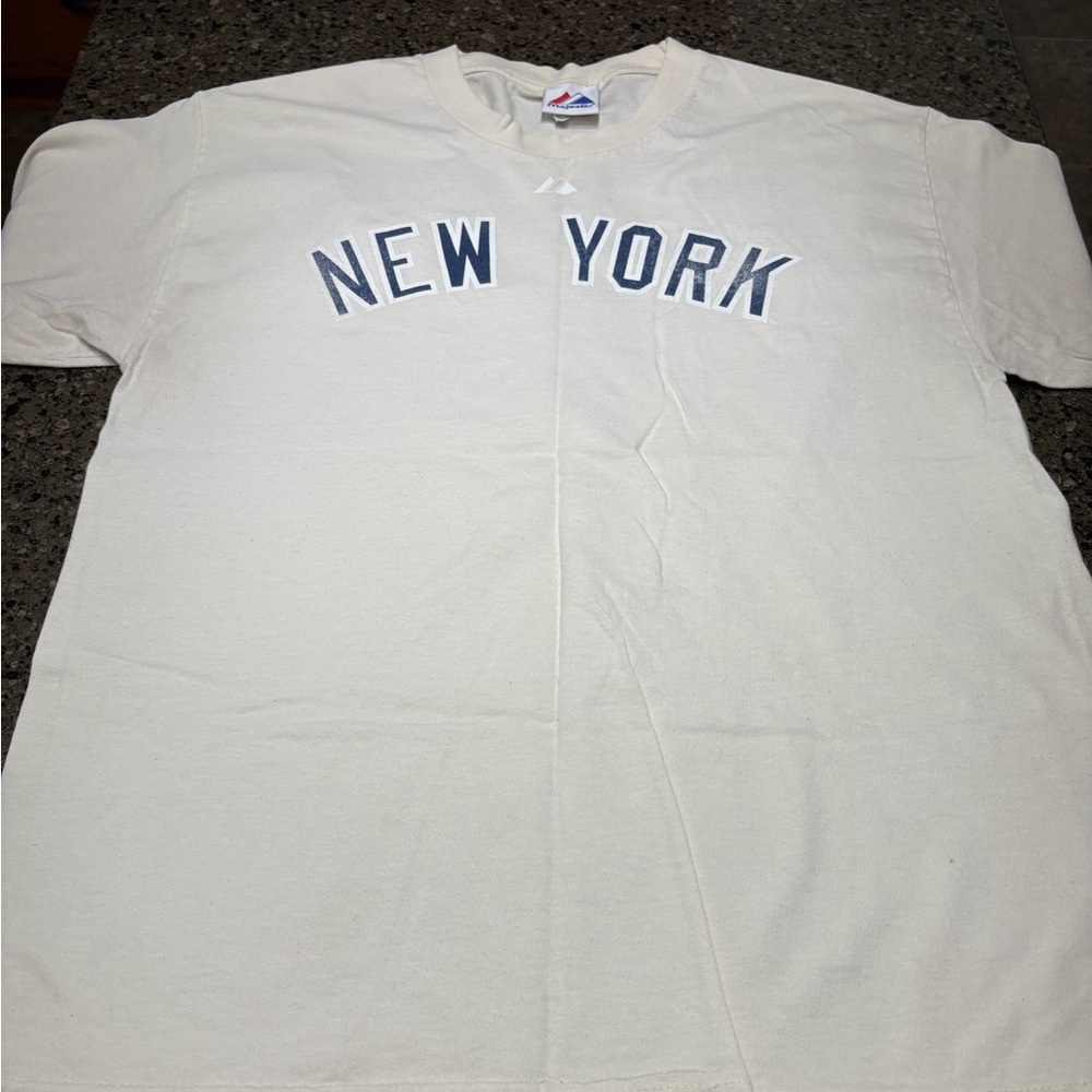 Majestic Yankees Babe Ruth Cream Short Sleeve Tee